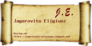 Jagerovits Eligiusz névjegykártya